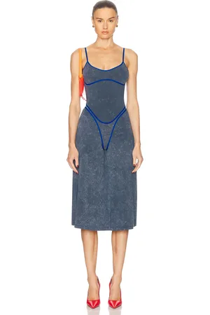 Diesel Sleeveless Midi Dress in Blue - Blue. Size M (also in S, XS).