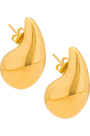 Bottega Veneta Small Drop Earrings in Yellow Gold - Metallic Gold. Size all.