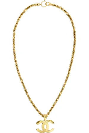 CHANEL 1994 Coco Mark Necklace in Gold - Metallic Gold. Size all.