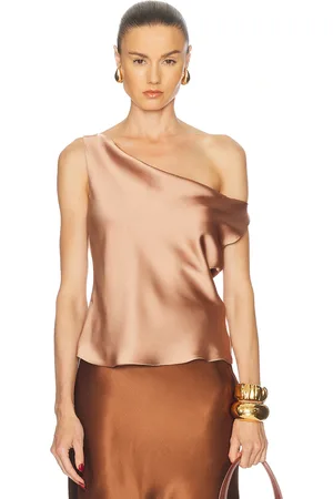Norma Kamali Drop Shoulder Maria Top in Cappuccino - Brown. Size L (also in M, S, XL, XS).