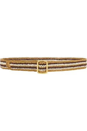 The Row Ara Belt in Natural Dark Brown & Ivory ANG - Tan. Size all.