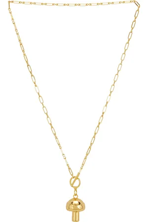 Timeless Pearly Mushroom Necklace in Gold - Metallic Gold. Size all.