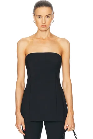 EAVES Bennet Tech Suiting Top in Black - Black. Size L (also in M, S, XS).