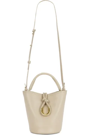 Bottega Veneta Small Liberta Bucket Bag in Ecru & Muse Brass - Ivory. Size all.