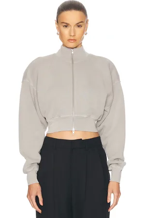 AGOLDE Asta Zip Sweatshirt in Drab - Grey. Size L (also in M, XL, XS).