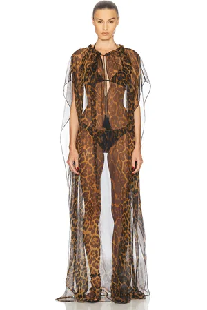 Tom Ford Leopard Kaftan Dress in Camel - Brown. Size all.