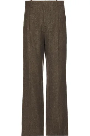 OUR LEGACY Borrowed Chino Pants in Tobacco Delave Linen - Brown. Size 50 (also in ).