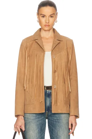 LOVESHACKFANCY Geraline Jacket in Camel - Brown. Size L (also in M, S).
