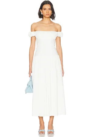 Caroline Constas Augusta Drop Waist Maxi Dress in Antique White - White. Size S (also in XS).