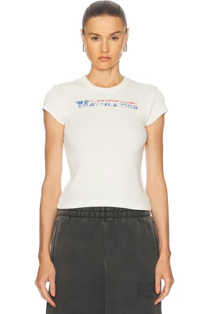 Alexander Wang Graphic Baby Tee in Vintage White - White. Size S (also in XS).