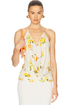 Acne Studios Tikata Top in Orange & White - White,Orange. Size 38 (also in 40, 42).