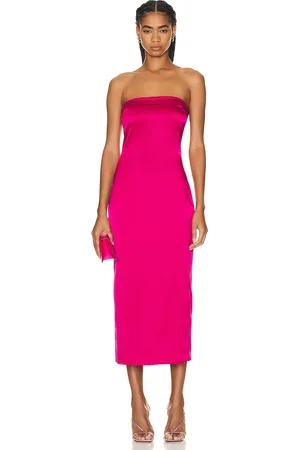 SABLYN Severine Strapless Dress in Lipstick - Fuchsia. Size L (also in ).