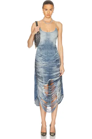 Diesel Midi Dress in Blue - Blue. Size L (also in M, S, XS).