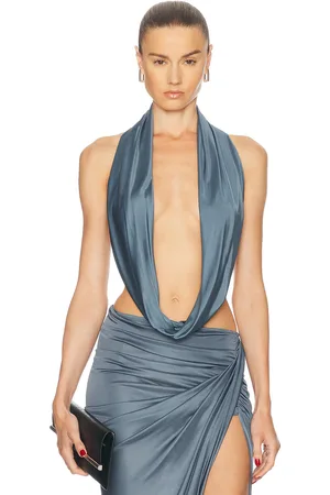 Atlein Draped Circle Top in Orage - Blue. Size 40 (also in ).