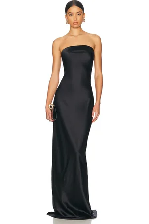 ÉTERNE Amina Silk Dress in Black - Black. Size XL (also in XS).