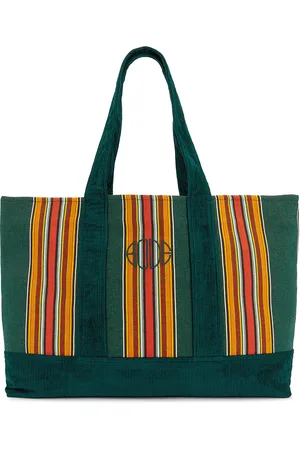 BODE Parakeet Stripe Tote Bag in Green Multi - Green. Size all.