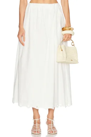 POSSE Antoinette Skirt in White in Vintage White - White. Size L (also in M, XS).