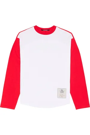 Jacquemus Le T-Shirt Baseball Ml in Multi Red - White,Red. Size L (also in M, S).