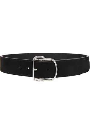 Totême Swirl Suede Belt in Black - Black. Size 70 (also in 80, 90).