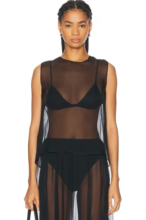 Leset Farah Sleeveless Crewneck Top in Black - Black. Size XS (also in ).