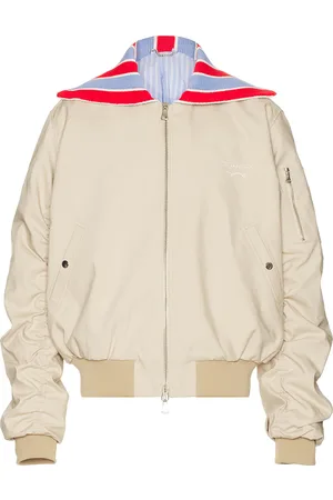 Charles Jeffrey Loverboy Bomber Jacket With Knit Patch in Beige - Beige. Size M (also in S).