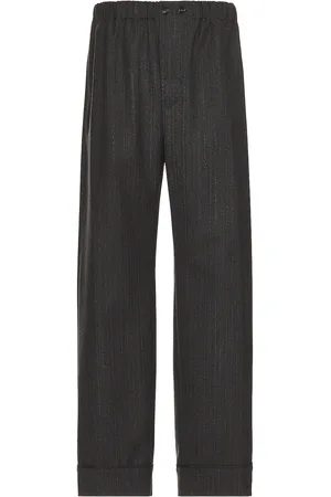 Bottega Veneta Pinstripe Chevron Trousers in Grey Melange & Red - Grey. Size M (also in ).