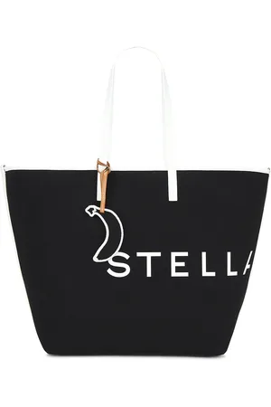Stella McCartney Canvas Tote Bag in Black - Black. Size all.