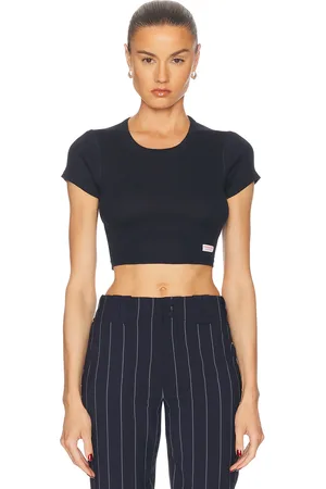Alexander Wang Cropped Short Sleeve Tee in Navy - Navy. Size S (also in XS).