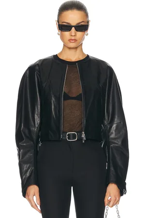 Helmut Lang Articulated Leather Jacket in Black - Black. Size L (also in M, XS).