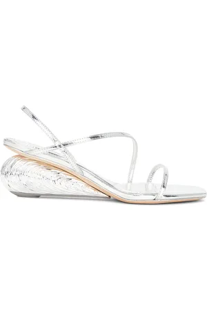 Simkhai Bridget Oyster Shell Wedge Sandal in Silver - Metallic Silver. Size 37 (also in 38, 39, 40, 41).