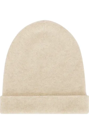 ÉTERNE Levi Cashmere Beanie in Oatmeal - Cream. Size all.