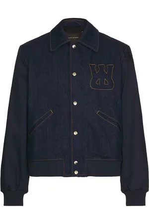 WALES BONNER Echo Denim Varsity Jacket in Indigo - Blue. Size 48 (also in 50, 52).