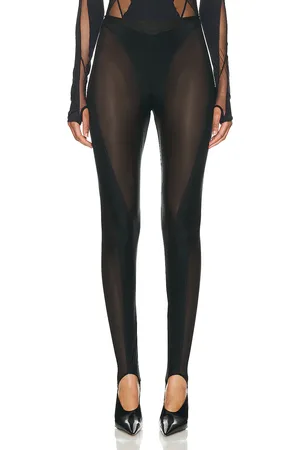MUGLER Glass Legging in Black - Black. Size 34 (also in 36).