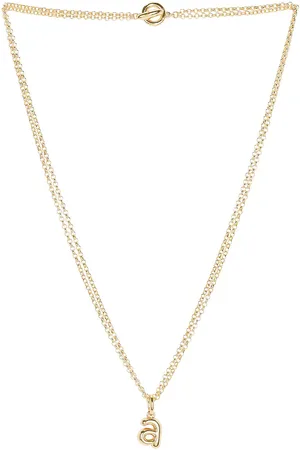 Roxanne Assoulin The Puffy Initial Necklace in Shiny Gold - Metallic Gold. Size A (also in B, D, E, F, G, H, I, J, N, O, P, R, S, V).