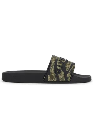 Givenchy Slide Flat Sandals in Black & Khaki - Black,Army. Size 41 (also in 43, 44, 45, 46).