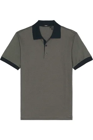 THEORY Geo Jacquard Polo in Baltic & Earl Grey - Grey. Size S (also in ).