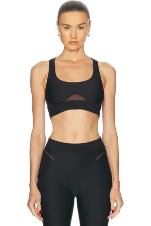 alo Airlift Rebel Sports Bra in Black - Black. Size L (also in M, S, XS).