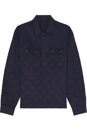 Givenchy Patchwork Army Shirt in Navy - Navy. Size 38 (also in 39, 40, 41).