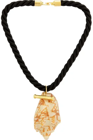 Timeless Pearly Shell Cord Necklace in Black - Black. Size all.