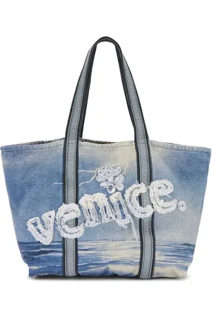 ERL Storm Venice Tote in Storm Print - Blue. Size all.