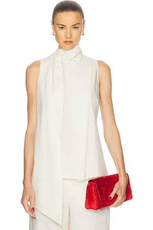 EAVES Noam Poplin Top in Chalk - Ivory. Size L (also in M, S, XL, XS).