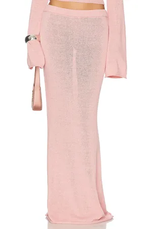 SER.O.YA Kora Maxi Skirt in Coral Blush - Blush. Size L (also in S, XS).