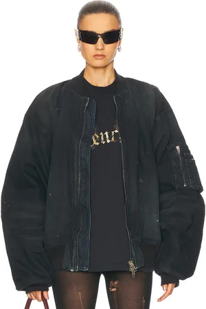 Balenciaga Bomber Jacket in Croc - Black. Size XS (also in ).