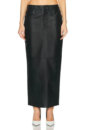 WARDROBE.NYC Leather Column Skirt in Black - Black. Size M (also in S, XS).