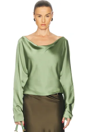 Norma Kamali Dolman Maria Top in Vintage Green - Green. Size L (also in M, S, XS).