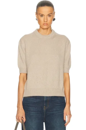 Khaite Davin Cashmere Sweater in Putty - Beige. Size L (also in M, S, XS).