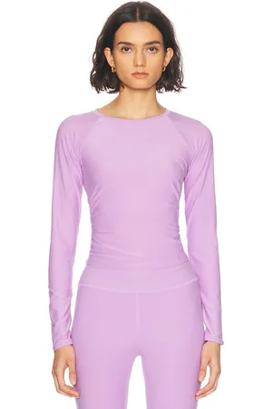 Beyond Yoga Featherweight Your Fit Long Sleeve Top in Lilac Petal Heather - Purple. Size L (also in M, S, XS).