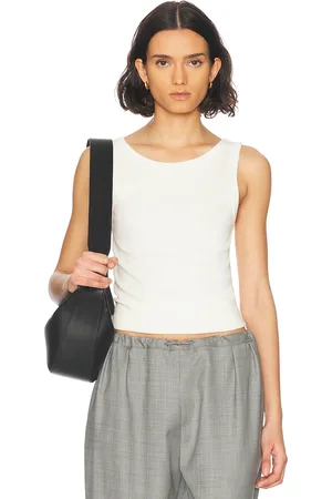 ENZA COSTA Supima Bateau Tank Top in Vanilla - Cream. Size L (also in S, XS).