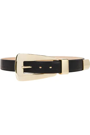 Khaite Lucca 30mm Croc Embossed Belt in Black - Black. Size 75 (also in 90).