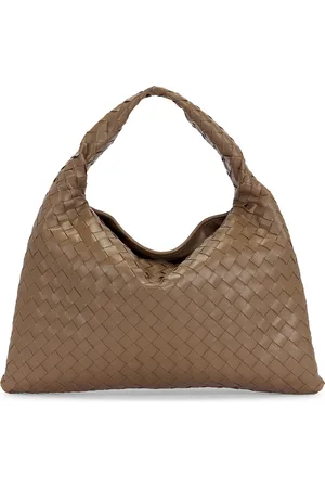 Bottega Veneta Small Hop Bag in Pinecone & Muse Brass - Brown. Size all.